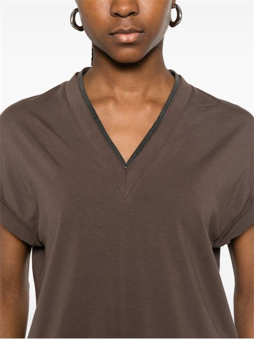 COTTON V-NECKED T-SHIRT