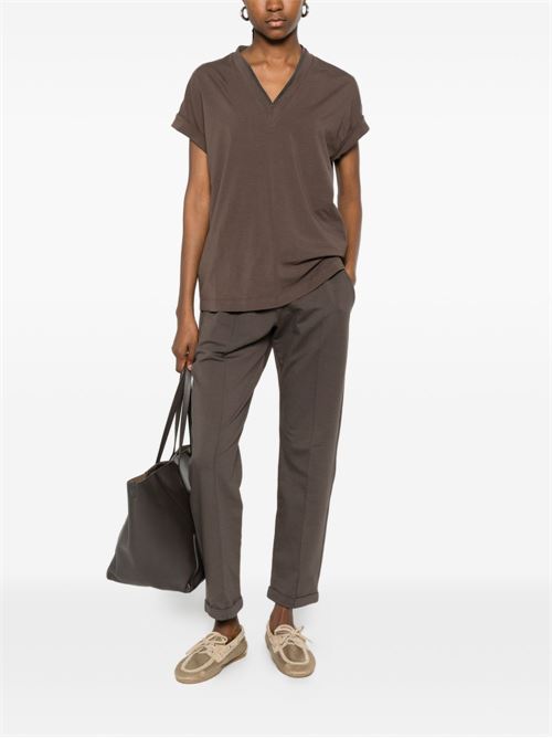 COTTON V-NECKED T-SHIRT