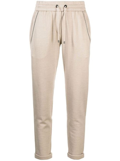 COTTON AND SILK BLEND TROUSERS