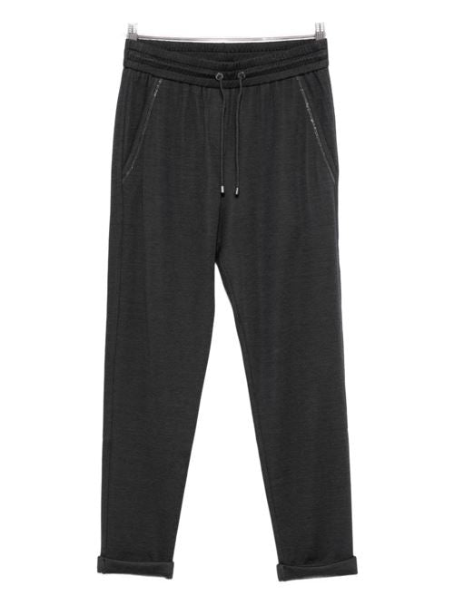 COTTON AND SILK BLEND TROUSERS