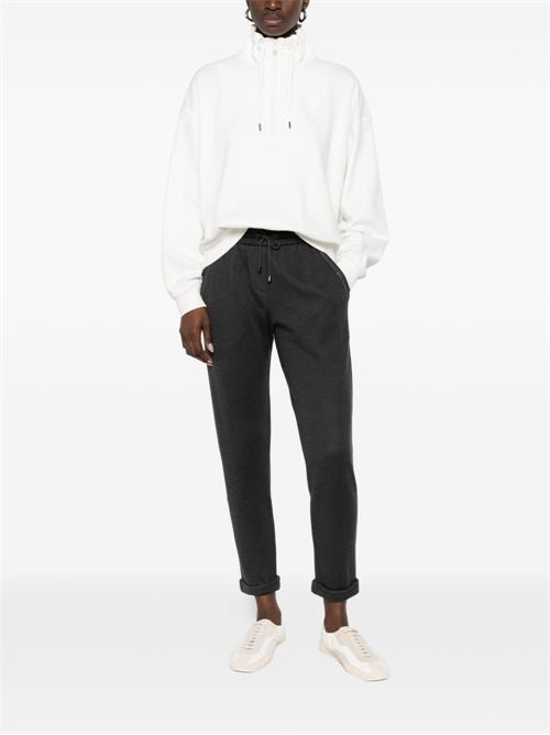 COTTON AND SILK BLEND TROUSERS