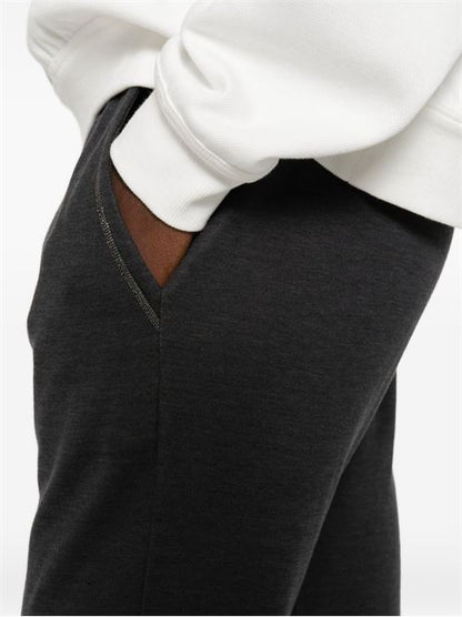 COTTON AND SILK BLEND TROUSERS