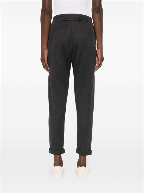 COTTON AND SILK BLEND TROUSERS