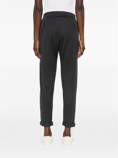 COTTON AND SILK BLEND TROUSERS