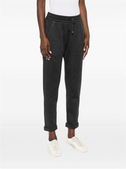 COTTON AND SILK BLEND TROUSERS