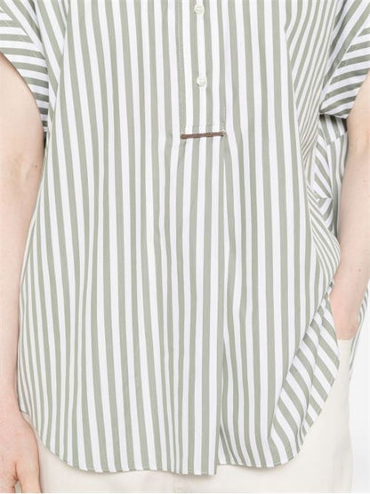 COTTON AND SILK STRIPED SHIRT