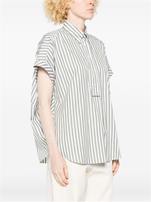 COTTON AND SILK STRIPED SHIRT