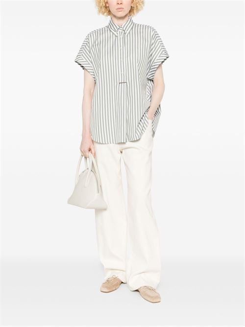 COTTON AND SILK STRIPED SHIRT