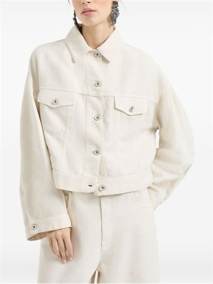 LINEN AND COTTON BLEND JACKET