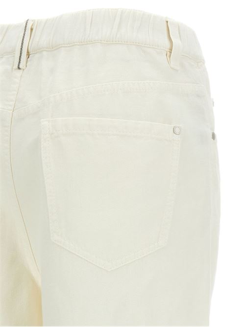 COTTON AND LINEN BLEND TROUSERS
