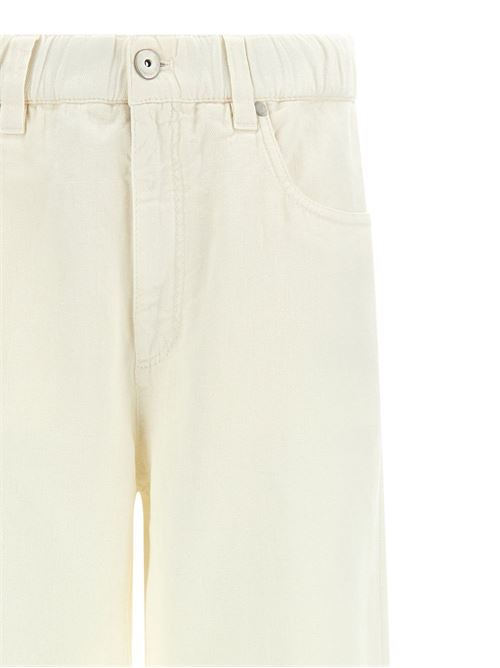 COTTON AND LINEN BLEND TROUSERS