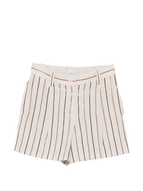 STRIPED LINEN SHORTS