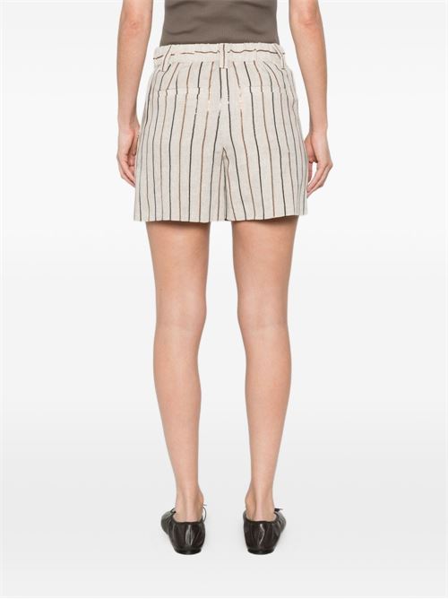 STRIPED LINEN SHORTS