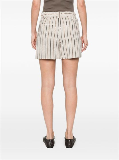 STRIPED LINEN SHORTS