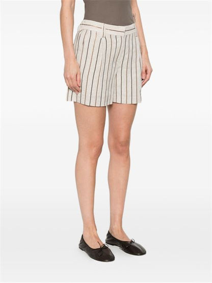 STRIPED LINEN SHORTS