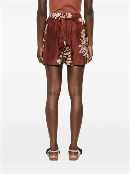 PRINTED SILK SHORTS
