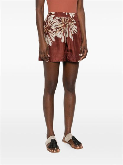 PRINTED SILK SHORTS