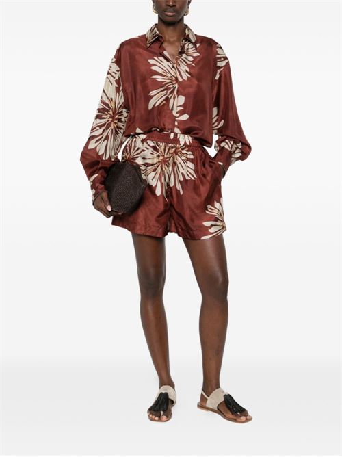 PRINTED SILK SHORTS