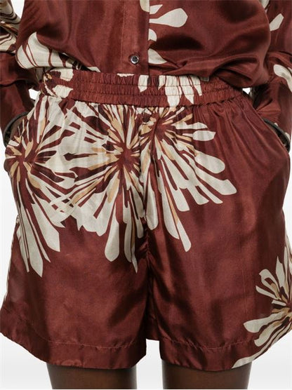 PRINTED SILK SHORTS