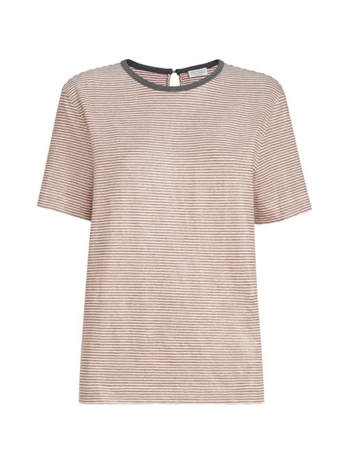 STRIPED LINEN T-SHIRT