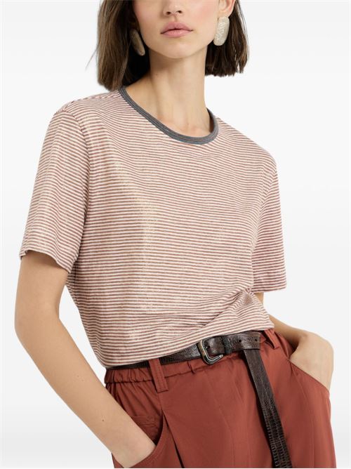 STRIPED LINEN T-SHIRT