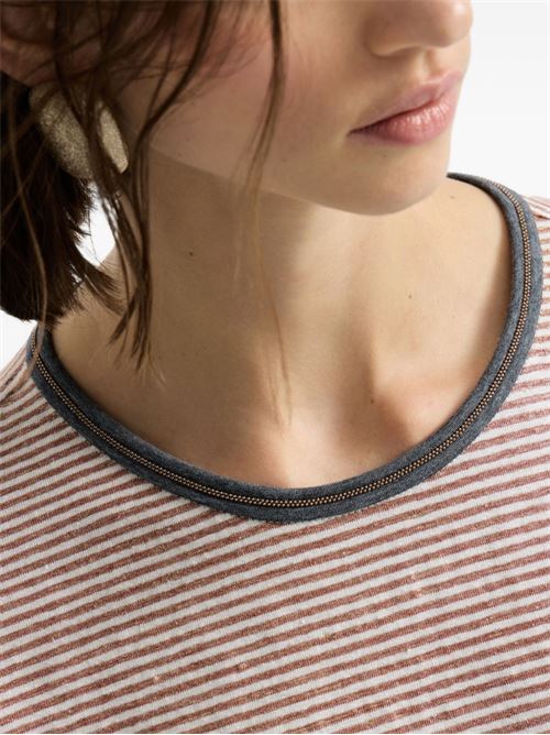 STRIPED LINEN T-SHIRT