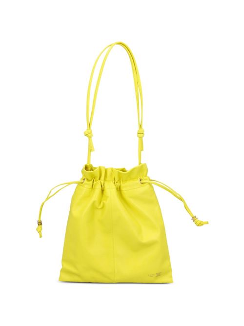 CRYSTAL POUCH SMALL LEATHER BUCKET BAG