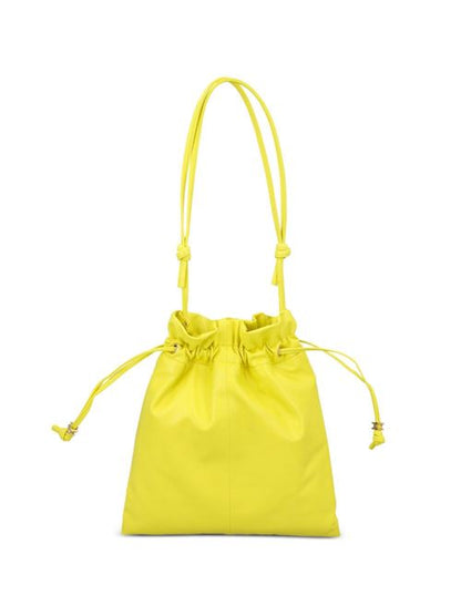 CRYSTAL POUCH SMALL LEATHER BUCKET BAG
