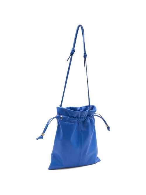CRYSTAL POUCH SMALL LEATHER BUCKET BAG