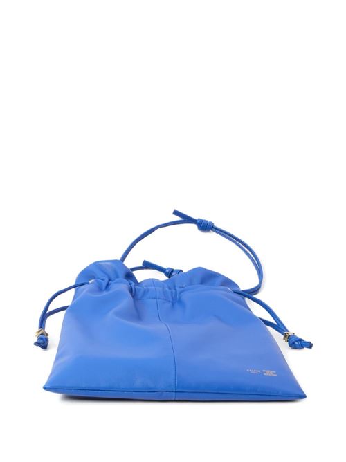 CRYSTAL POUCH SMALL LEATHER BUCKET BAG