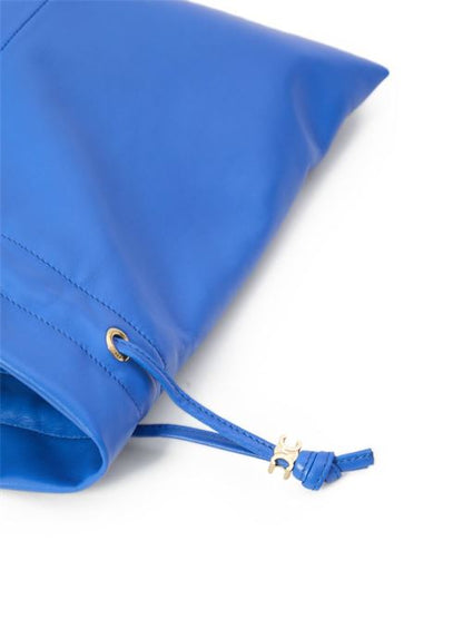 CRYSTAL POUCH SMALL LEATHER BUCKET BAG
