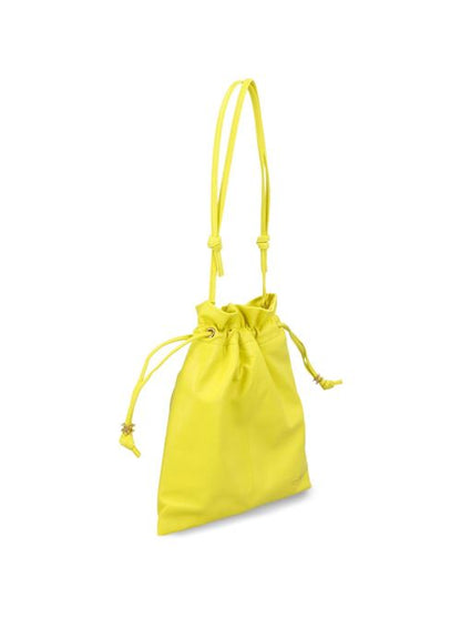 CRYSTAL POUCH SMALL LEATHER BUCKET BAG
