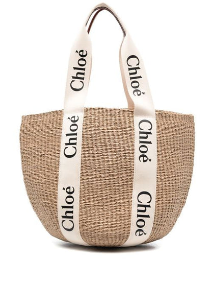 WOODY LARGE STRAW BASKET BAG