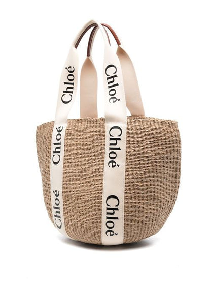 WOODY LARGE STRAW BASKET BAG