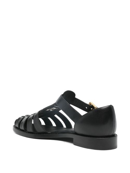 LEATHER CAGE SANDALS