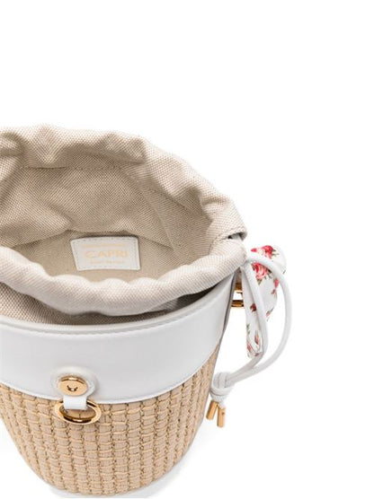 CAPRI RAFIA BUCKET BAG