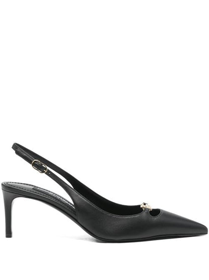 LEATHER SLINGBACK PUMPS
