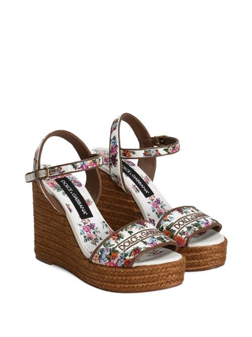 EMBROIDERED WEDGE SANDALS