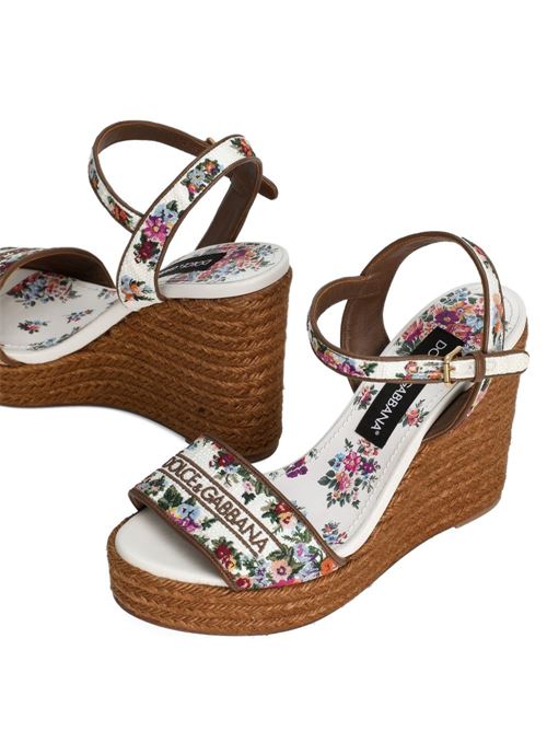 EMBROIDERED WEDGE SANDALS