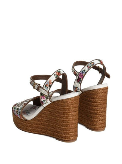 EMBROIDERED WEDGE SANDALS