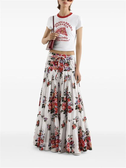 FLOWER PRINT LONG SKIRT