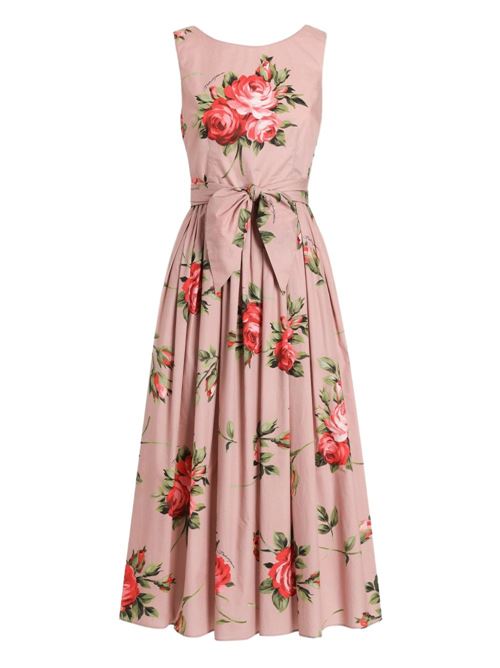 ROSES BOUQUET PRINT LONG DRESS