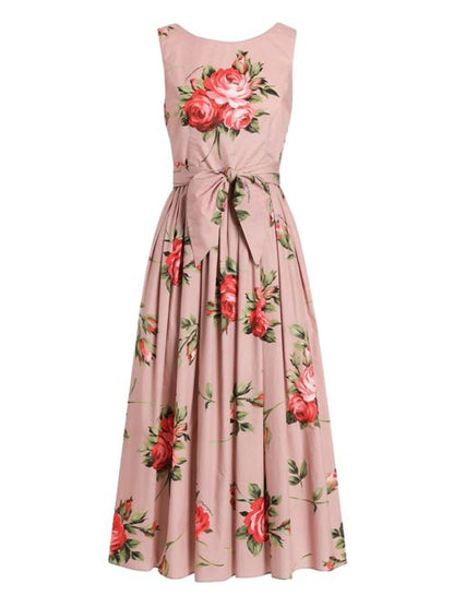 ROSES BOUQUET PRINT LONG DRESS