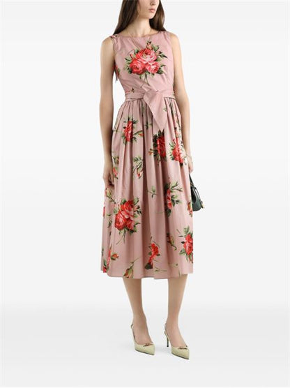 ROSES BOUQUET PRINT LONG DRESS