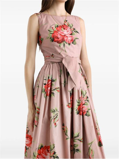 ROSES BOUQUET PRINT LONG DRESS