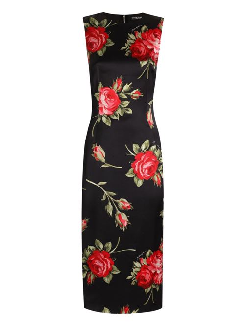 ROSES BOUQUET PRINT MIDI DRESS