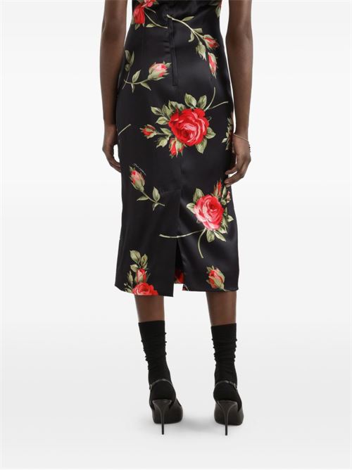 ROSES BOUQUET PRINT MIDI DRESS