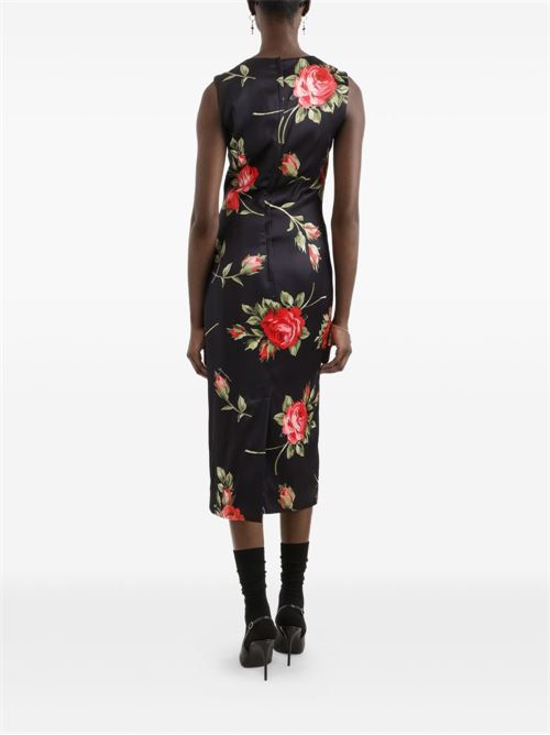 ROSES BOUQUET PRINT MIDI DRESS