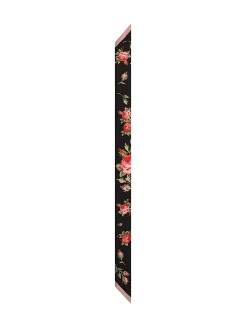 ROSES BOUQUET PRINT SILK FOULARD