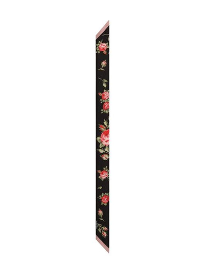ROSES BOUQUET PRINT SILK FOULARD